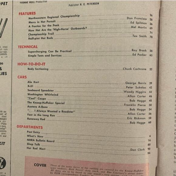 BUNDLE LOT Four (4) Hot Rod Magazines Oct 1958 May 1959 March 1960 June 1960 - Picture 11 of 14